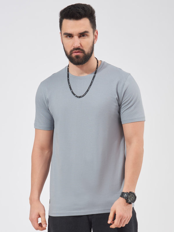Bold Basic Lite Grey Slim Fit T-Shirt