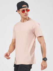 Bold Basic Pink Slim Fit Half Sleeve T-Shirt