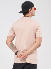 Bold Basic Pink Slim Fit Half Sleeve T-Shirt