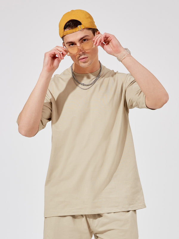 Biscuit Color Oversized T-Shirt