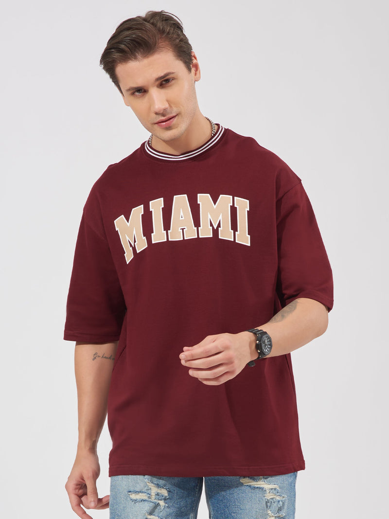 Miami Burgundy Oversized T-Shirt