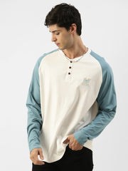 Dvsm Denim Blue Oversized Full Sleeve Tshirt