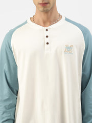 Dvsm Denim Blue Oversized Full Sleeve Tshirt