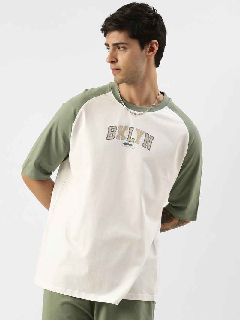 Brooklyn Hunter Green White Oversized T-Shirt