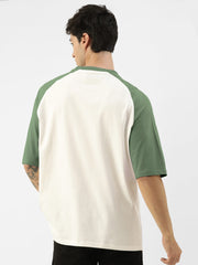Boston White, Hunter Green  Oversized Half Sleeve T-Shirt
