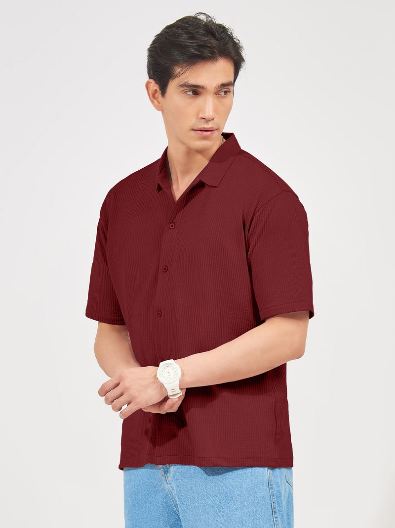 Elliot Knit Burgundy Lycra Shirt