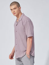 Posh Lavender Peak Weave Half Sleeve Shirt