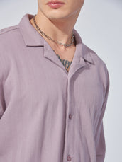 Posh Lavender Peak Weave Half Sleeve Shirt