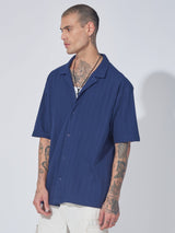 Posh Navy Peak Weave Shirt