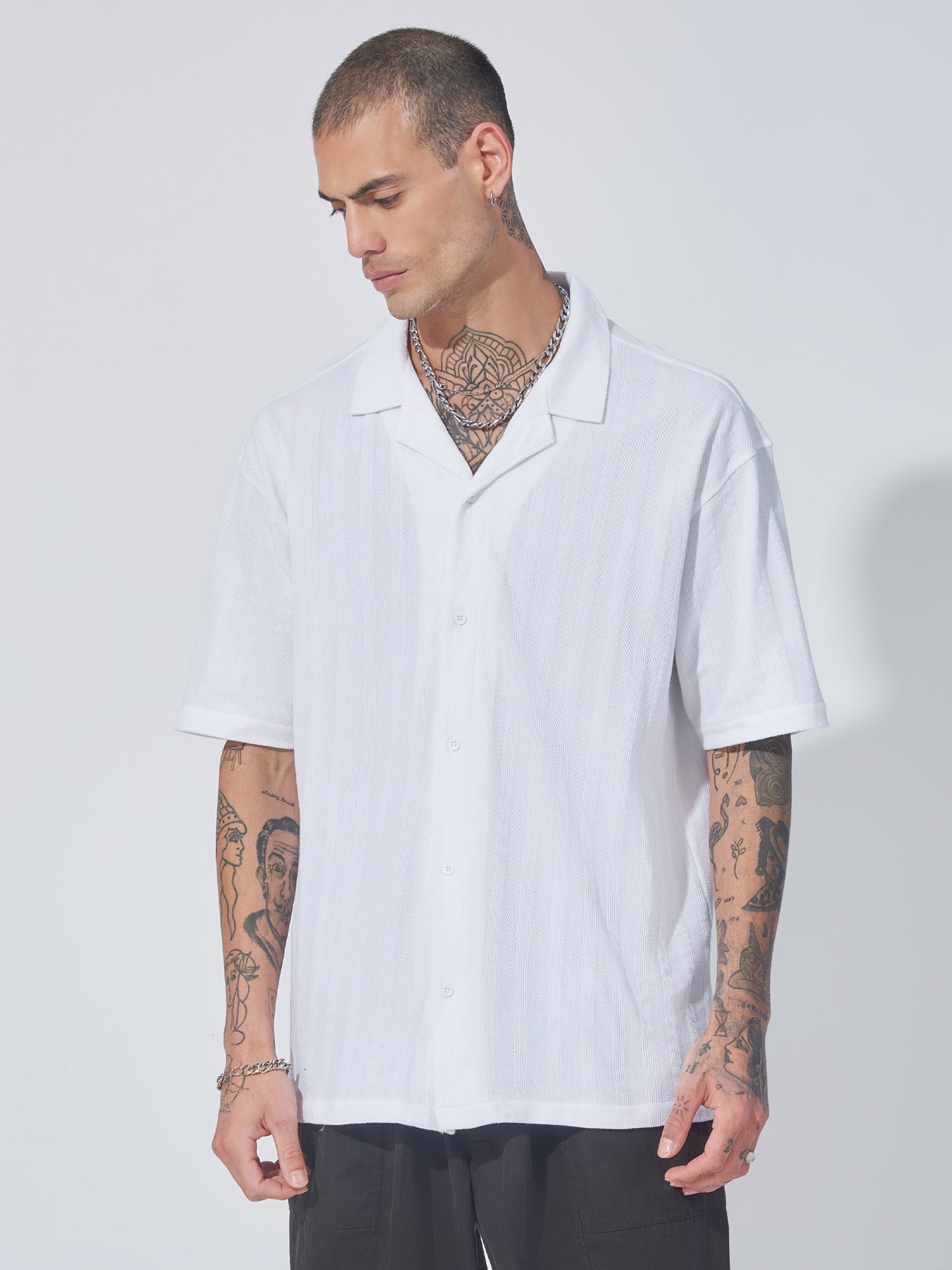 Posh White Peak Weave Shirt