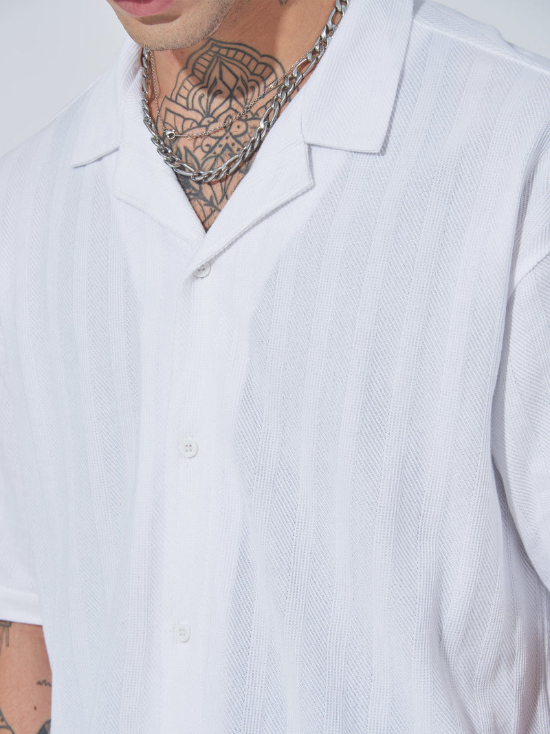 Posh White Peak Weave Shirt