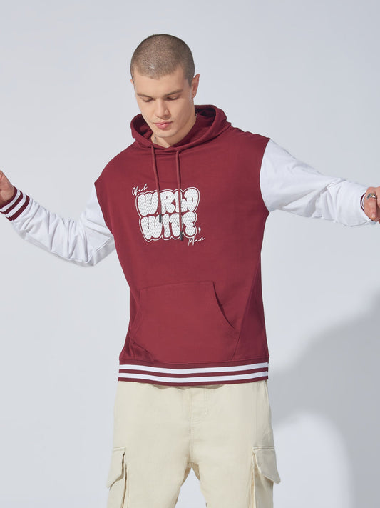 Burgundy World wide Full Sleeve Sweatshirt