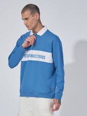 Official Denim Blue Polo Full Sleeve Sweatshirt