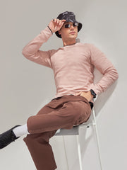 Peak Weave Pink Slim Fit T-Shirt